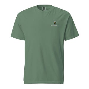 Vitamin G Guinness Beer Comfort Colors® T-Shirt, Funny Embroidered Beer Shirt, St. Patrick’s Day Gift, Irish Pub Party Tee Beer Lovers Light Green