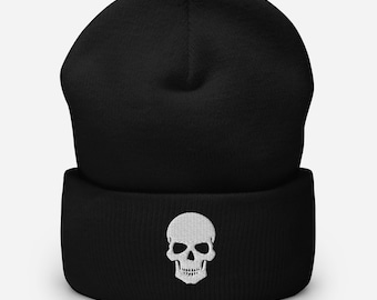 Vintage Brand New Y2K White & Black Crucifix Graphic Beanie Hat