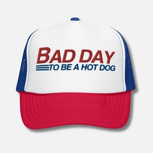 Brutta giornata per essere un cappello da camionista in schiuma di hot dog Cappello da camionista hot dog ricamato Cappello da camionista divertente per hot dog Regalo per una brutta giornata