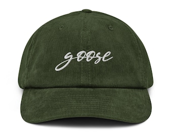Chapeau brodé d'oie, casquette vintage stupide en velours côtelé d'oie, chapeau humoristique pour papa maman cadeau drôle pour amateur d'oie
