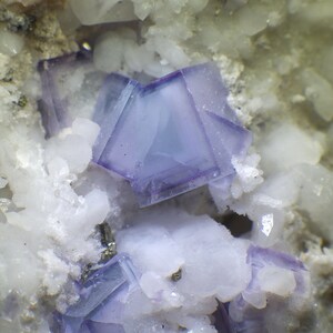 Porcelain fluorite cubes with terminated Quartz and pyrite, Yaogangxian mine, Hunan, China