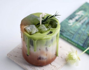 Iced Matcha Latte Kerze: Kaffeeliebhaber Geschenkbox