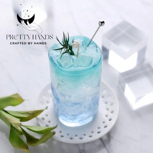 Candela da cocktail hawaiana blu personalizzata in scatola regalo con biglietto I Candela personalizzata I Regali di compleanno I Bevanda a base di candele