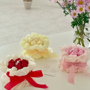 Caixa de presente personalizada Buquê de velas com cartão / Buquê de velas / Feito à mão / Lembrancinha de casamento / Presente de aniversário / Eid