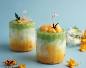 Personalised Mango Matcha Latte Candle Gift Box With Free Greeting Card | Gift Box | Latte Candle | Valentine's Day Gift | Matcha Candle