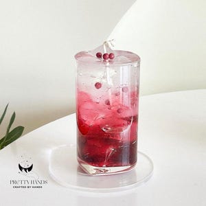 Christmas Berry Cocktail Candle: Scented Gel Wax Drink, Personalised Gift Box
