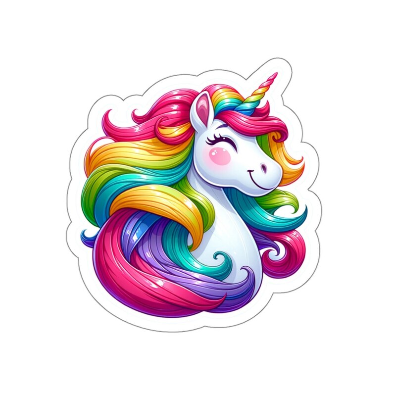 Whimsical Rainbow Unicorn Sticker Magical Decal for All Ages Etsy