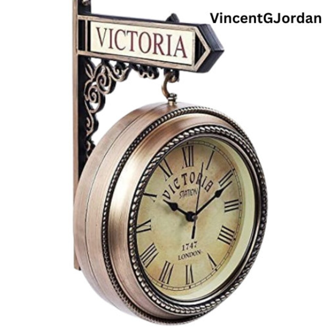 World Victoria Analog Walk Clock Handmade Vintage Style Wall Clock