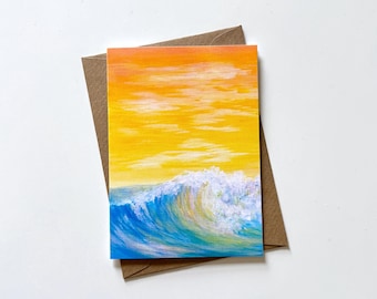Mini tarjeta de felicitación A7 con sobre - Olas del mar