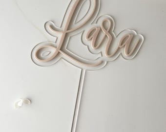 Personalized Cake Topper Name | 3D Acrylic Cake Topper | Personalized Cake Topper Birthday, Christening, Baby Shower | Colorful Cake Topper