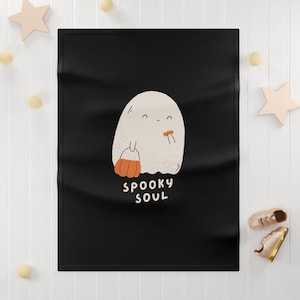 Spooky Soul Baby Blanket, Cozy Fleece Throw, Baby Shower Gift, Goth Baby, Infant Blanket, Baby Gift, Nursery Decor, October Baby, Plush