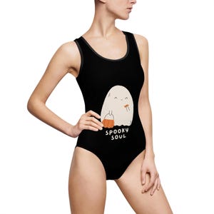 Spooky Soul Women&#39;s Swim, One-Piece Swimsuit, Halloween Swimwear, Summer Pool Outfit, Summerween, Halloween Swimsuit, Women&#39;s swimwear