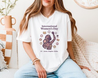 International Women's Day Shirt -Feminist Art Women Empowerment Tee - March 8 Gift for Her - Gildan 64000 Shirt