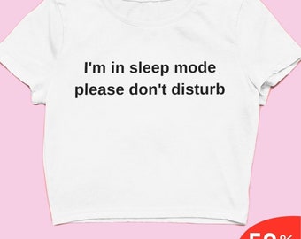I'm Sleep Mode Crop Top Trendy Y2k Crop Top Y2k Clothing Y2k Baby Tee Y2k Clothes,Funny Baby Tee 2000s Clothing Y2k Fashion Y2k Slogan Tee