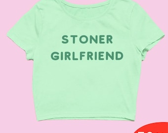 Stone Girlfriend Crop Top Trendy Y2k Crop Top Y2k Clothing Y2k Baby Tee Y2k Clothes Funny Baby Tee 2000s Clothing Y2k Fashion Y2k Slogan Tee