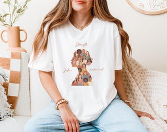 International Womens Day Shirt -  Floral Number 8 Feminist Art - Women Empowerment Gift - Gildan 64000 Shirt