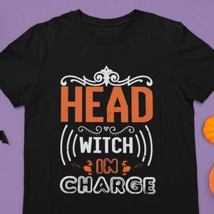 Kopf Hexe verantwortlich Halloween Shirt, lustiges witchy T-Shirt, gruseliges Saison Grafik T-Shirt, süße Hexe Top, Herbst Kostüm Party Outfit