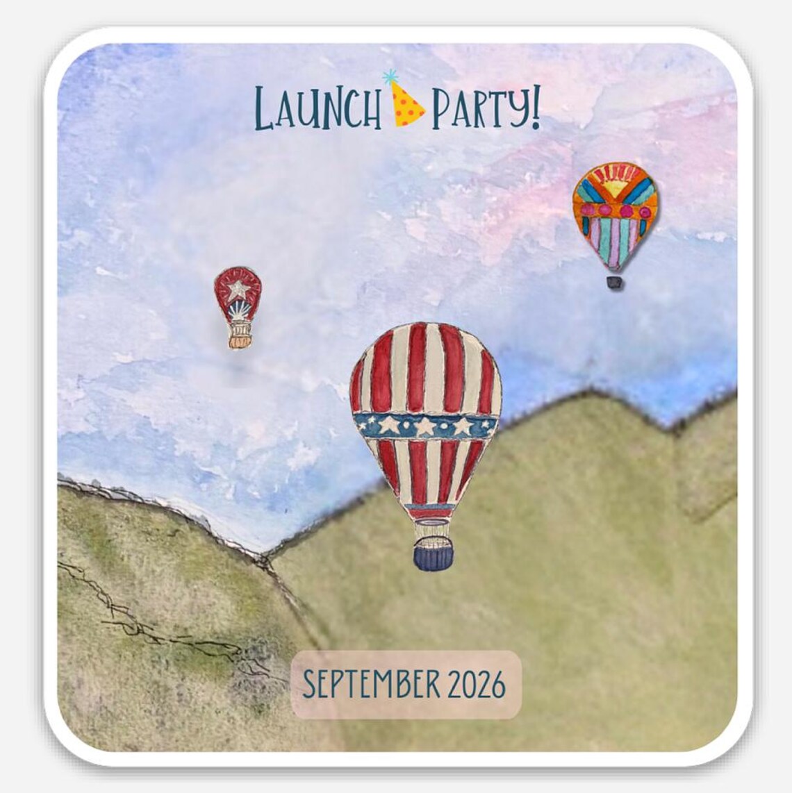 Hot Air Balloon Sticker, ADK Mountains, Balloon Launch 2026, Waterproof ...