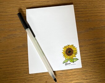 Watercolor Sunflower Notepad