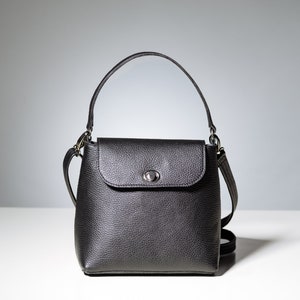 Black leather crossbody bag