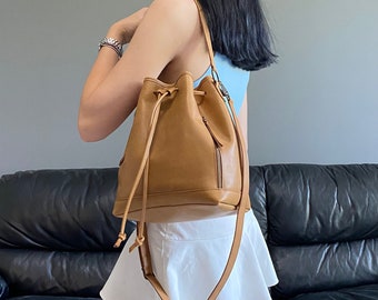 Gift for Women, Bucket Bag for Gift, Crossbody Bag for Women, Medium Leather Bucket Bag, Personalisation Bag, Leather HandBag