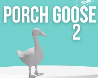 Archivo STL de ganso de porche para casa de muñecas a escala 1:12 – Animal en miniatura (Descarga digital)