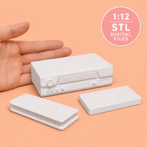 VCR/VHS and Clamshell Case 1:12 Scale Dollhouse Furniture, Decorations and Accessories 3D PRINTABLE Stl Files