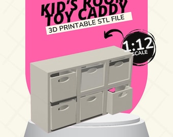 Kid&#39;s Toy Cubby Shelf Dollhouse Furniture & Accessories 1:12 Scale 3D PRINTABLE STL