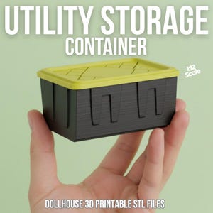 Utility Storage Container/Tote Dollhouse Furniture & Accessories 1:12 Scale 3D PRINTABLE STL