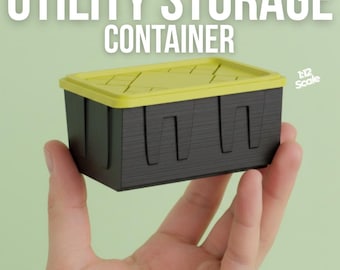 Utility Storage Container/Tote Dollhouse Furniture & Accessories 1:12 Scale 3D PRINTABLE STL