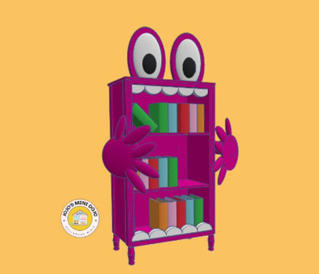 Dollhouse 112 Scale Monster Bookshelf STL 3D PRINTABLE for Etsy
