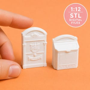 1:12 Scale Dollhouse Mailboxes, Wall Mounted, 3D Printable STL Files