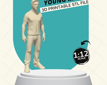Young Man 1:12 Scale Doll for Dollhouses 3D PRINTABLE STL FILES