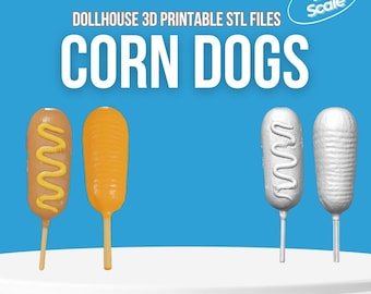 1:12 Maßstab Corn Dogs - STL Puppenhaus Set