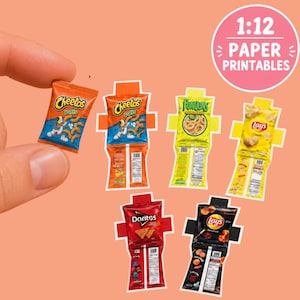 1:12 Scale Dollhouse Printable Chip Bags & Boxes – Over 80 Designs!f