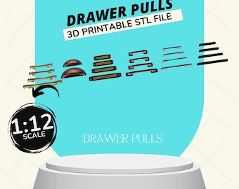 Modern Drawer Pulls Dollhouse Furniture & Accessories 1:12 Scale 3D PRINTABLE STL