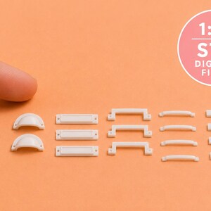 Modern Drawer Pulls Dollhouse Furniture & Accessories 1:12 Scale 3D PRINTABLE STL