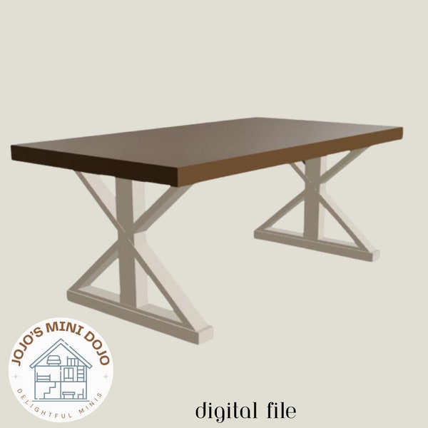 Daniel Dining Table 1:12 Scale 3D PRINTABLE STL