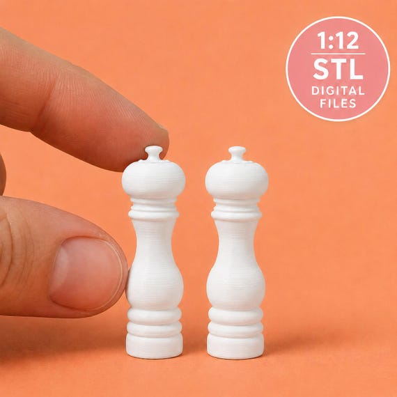 Salt and Pepper Grinders/Shakers 1:12 Scale Dollhouse Furniture & Accessories 3D PRINTABLE STL