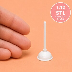 Plunger 1:12 schaal poppenhuismeubels, decoraties en accessoires 3D-printbare STL-bestanden