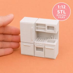Kid's Play Kitchen Dollhouse Furniture & Accessories 1:12 Scale 3D PRINTABLE STL