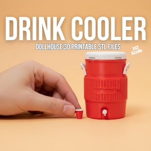 Outdoor Drinks Cooler/Dispenser 1:12 Scale Dollhouse Furniture,  Decorations and Accessories 3D PRINTABLE STL FILES