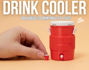 Drankjeskoeler/-dispenser voor buiten: 1:12 Poppenhuis Meubels, decoraties en accessoires 3D-AFDRUKBARE STL-BESTANDEN