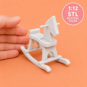 Child's Rocking Horse 1:12 Scale Dollhouse Furniture, Decorations and Accessories 3D PRINTABLE STL FILES