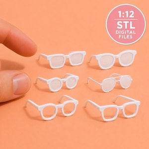 Glasses and Sunglasses 1:12 Scale Dollhouse  Furniture, Decorations and Accessories 3D PRINTABLE STL FILES