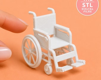 Wheelchair 1:12 Scale Dollhouse Furniture, Decorations and Accessories  3D PRINTABLE STL FILES