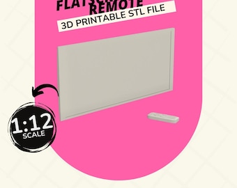 Flatscreen TV and Remote Set Dollhouse Furniture & Accessories 1:12 Scale 3D PRINTABLE STL