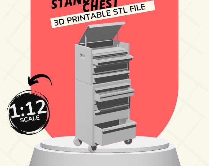 Featured listing image: Standing Tool Chest Dollhouse Furniture & Accessories 1:12 Scale 3D PRINTABLE STL