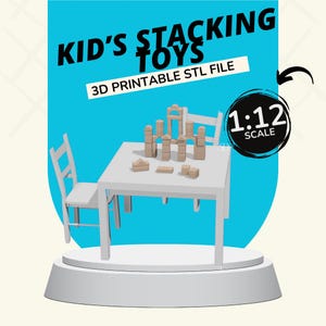 Kinder Holzbausteinbau-Set Puppenhaus Möbel & Zubehör 1:12 3D PRINTABLE STL