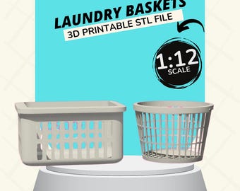 Laundry Basket Bundle Dollhouse Furniture & Accessories 1:12 Scale 3D PRINTABLE STL